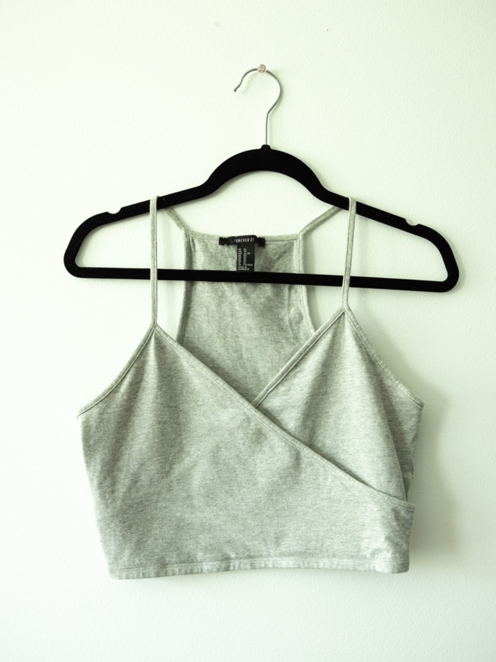 Forever 21 Light Gray Wrap Crop Tank Top